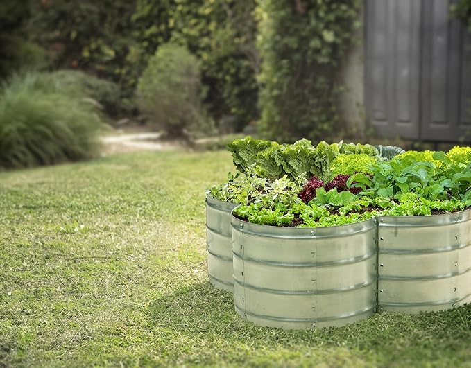 Plant & Plot Galvanized Raised Garden Beds Outdoor // 3×3×1 ft Planter Raised - Image 4