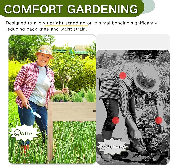 34x18x30in Wooden Raised Garden Bed - Image 4