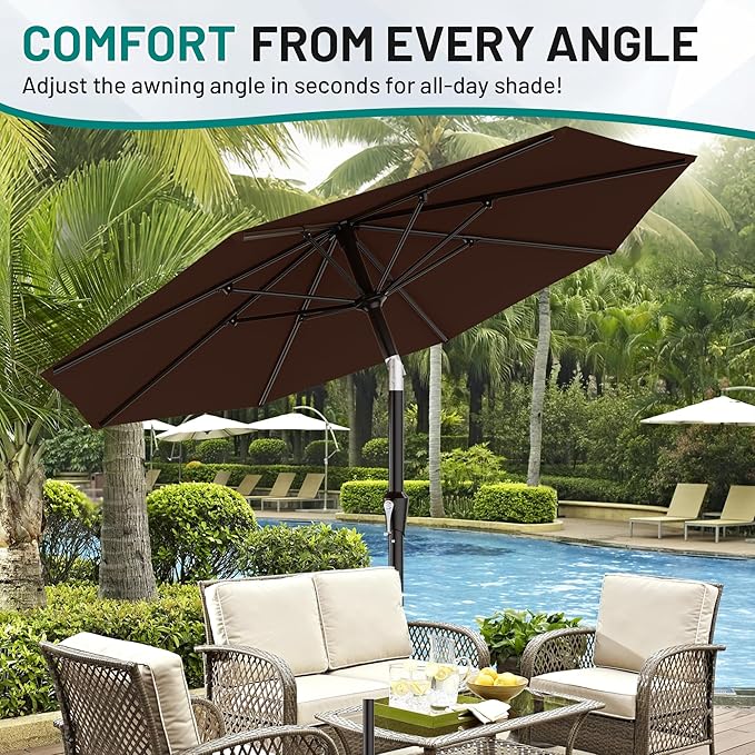 AreShark 9 FT Patio Umbrella for Outdoor, Outdoor Table Umbrella - Image 7
