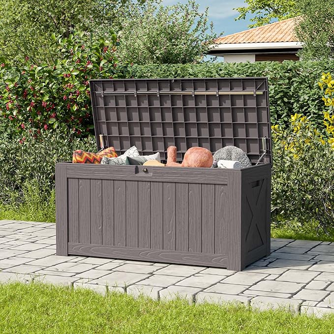 Patiowell 120 Gallon Large Deck Box, Outdoor Lockable Storage Box - Image 5
