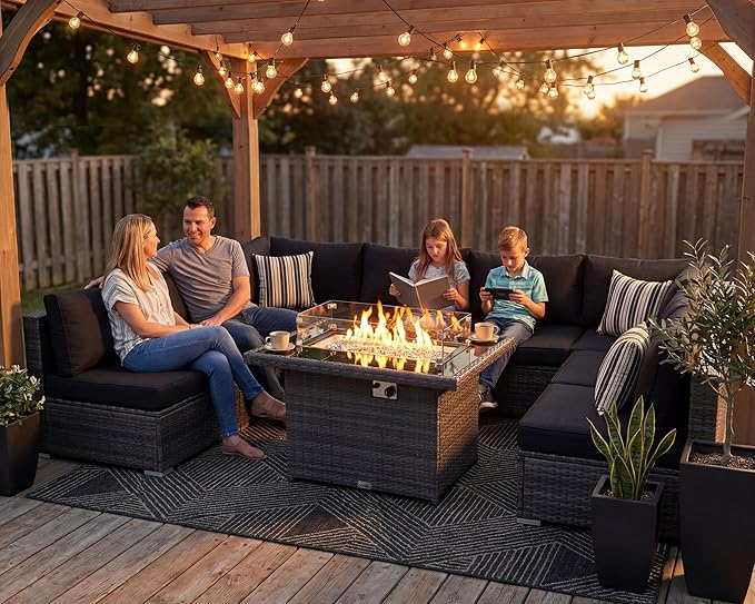 NICESOUL 9 Piece Extra Large Outdoor Patio Furniture Conversation Set - Image 3