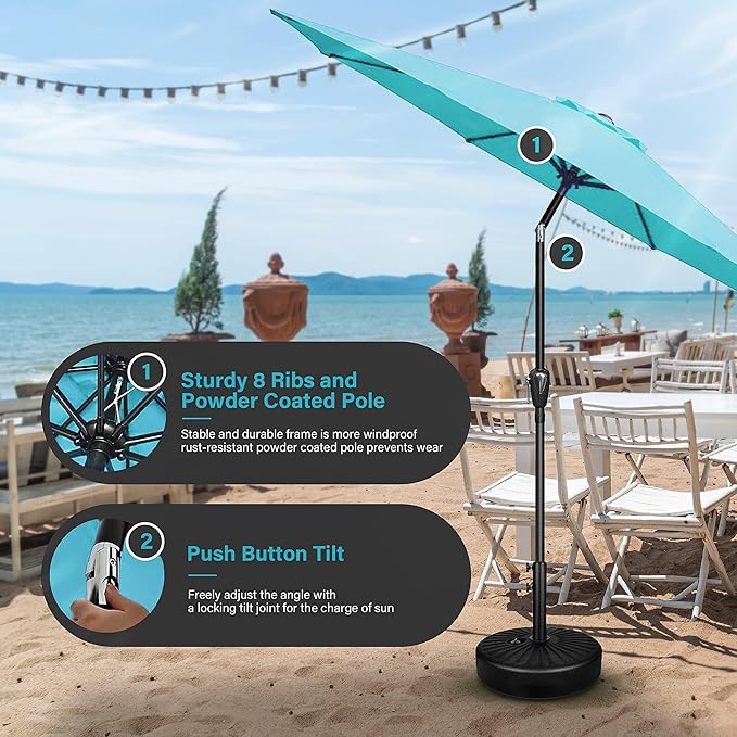 Simple Deluxe 9' Patio Umbrella Outdoor Table Market Yard Umbrella - Image 4