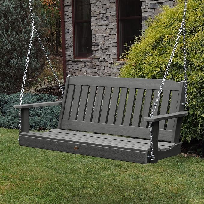 highwood Lehigh Porch Swing, 4 Feet, Coastal Teak - Image 2