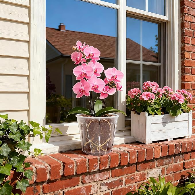5 Inch Side-Open Orchid Pots 12 Pack, Breathable Slotted Flower Pots - Image 7