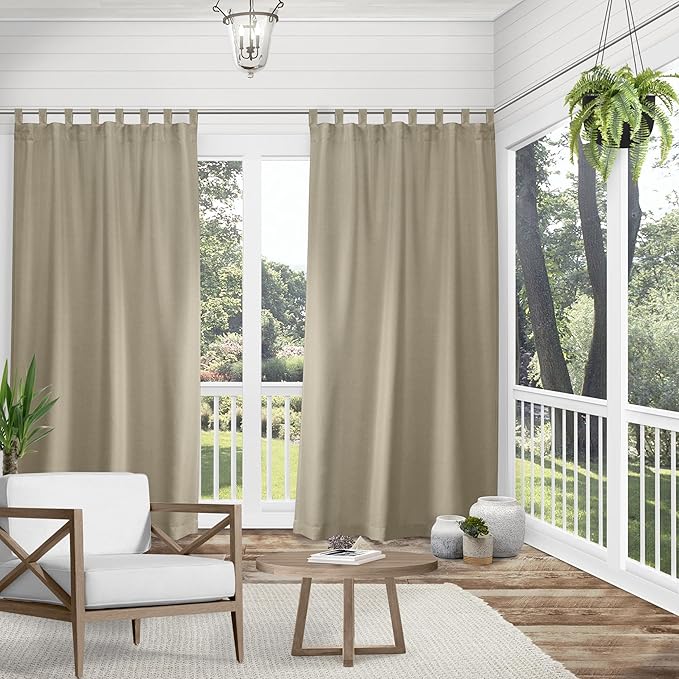 Exclusive Home Cabana Solid Indoor/Outdoor Light Filtering Hook-and-Loop Tab - Image 2
