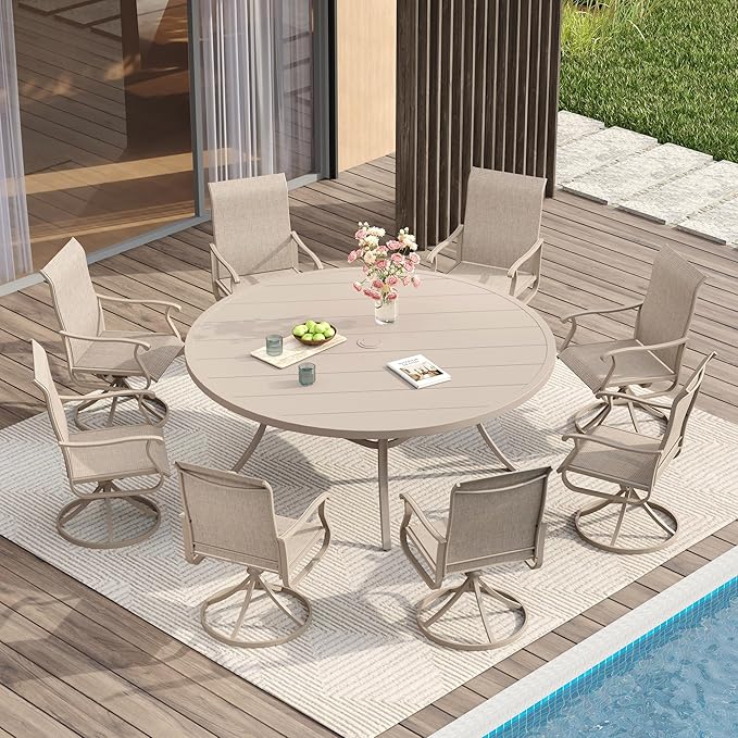 VICLLAX 60" Outdoor Round Patio Table - Image 2