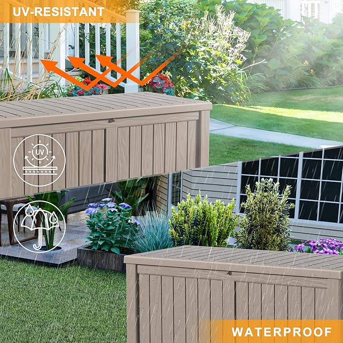 150 Gallon Outdoor Deck Box, Lockable Waterproof Outdoor Storage Boxes - Image 5