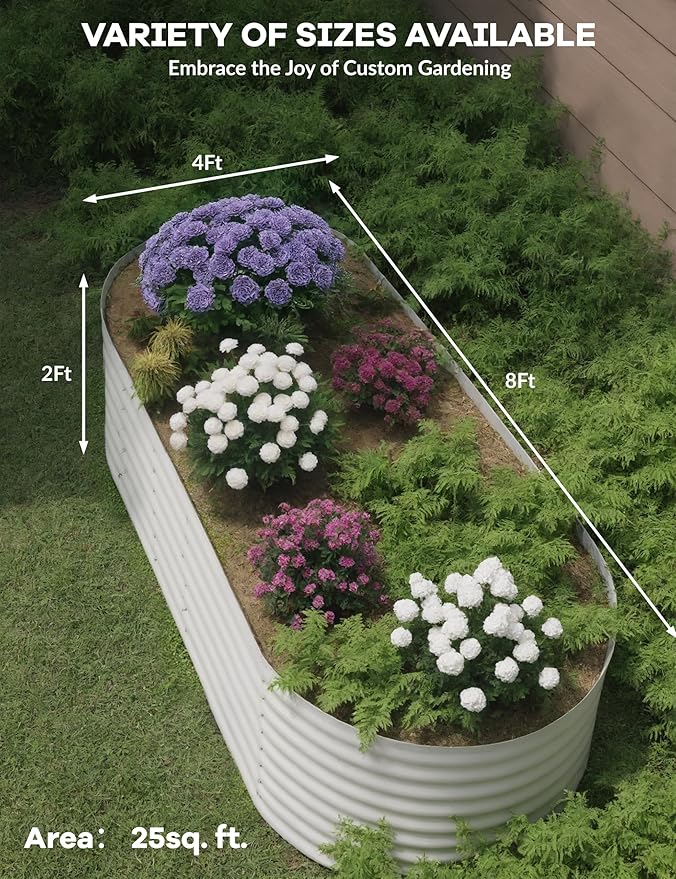 GarveeLife 8x4x2 ft Galvanized Raised Garden Bed - Image 4