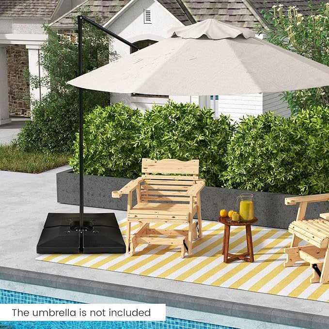 Tangkula 4-Piece 20L Cantilever Offset Patio Umbrella Base, 284 Lbs Heavy-Duty - Image 2