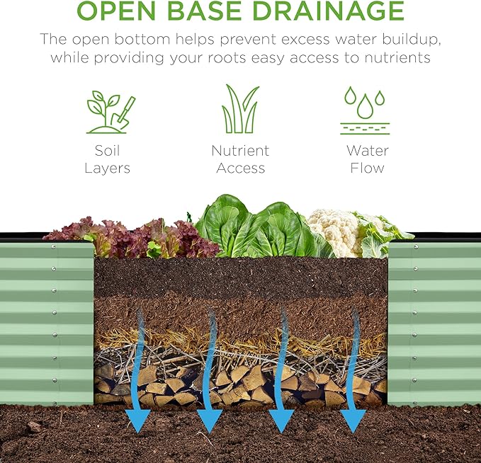 Best Choice Products 8x2x2ft Raised Outdoor Metal Garden Bed, Deep Root Box - Image 5