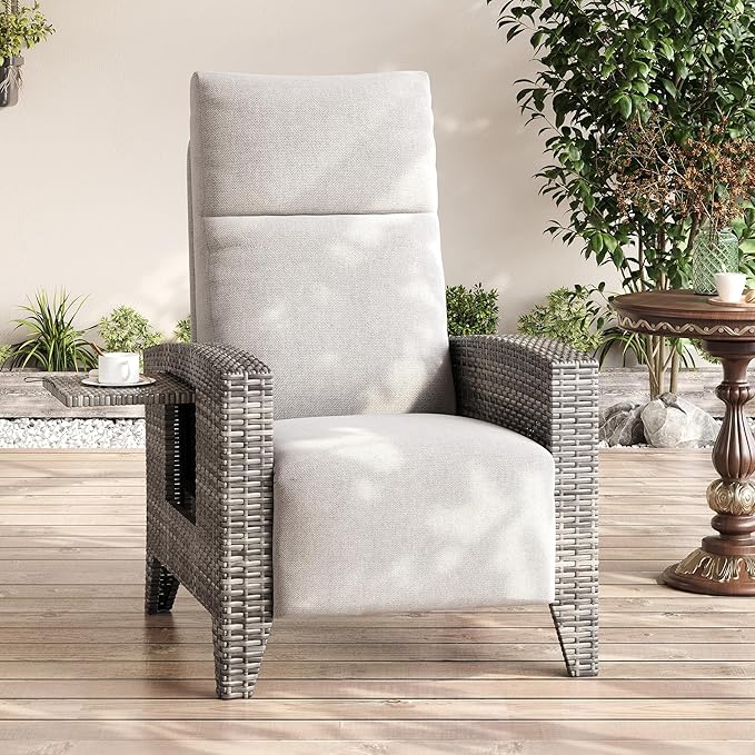IDEALHOUSE Wicker Outdoor Recliner Reclining Patio Chairs - Image 3