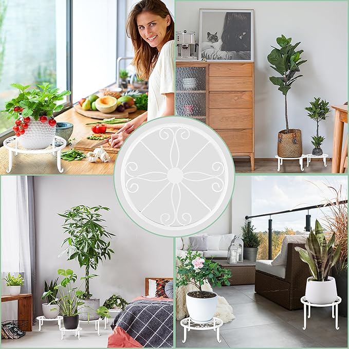 Plant Stands 5 Pack White Metal Plant Stand - Image 4