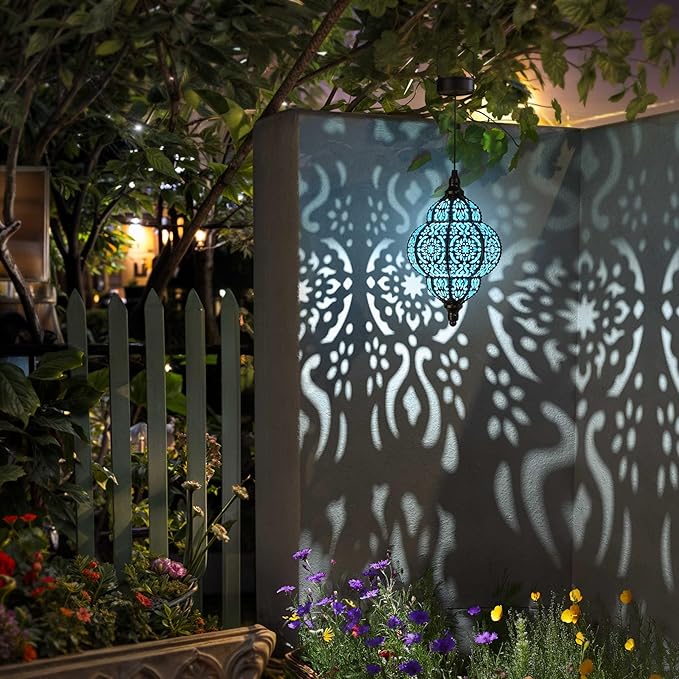 Hanging Solar Lights Outdoor Garden Decor Solar Lantern Waterproof Plastic - Image 4