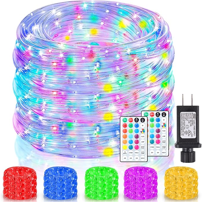 132Ft Rope Lights for Outside, Waterproof 18 Colors Changing Rope Lights Fairy by Nazuwke