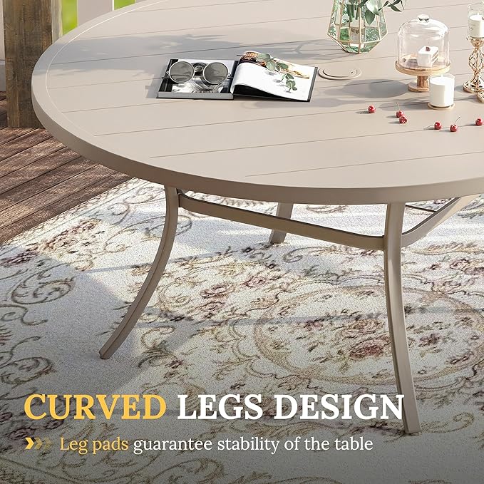 VICLLAX 60" Outdoor Round Patio Table - Image 6