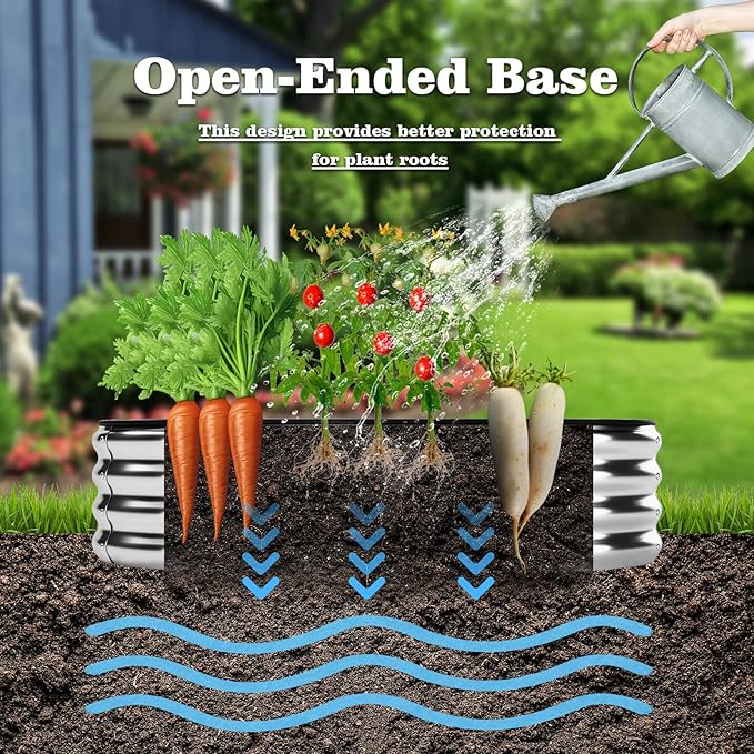 Galvanized Metal Planter Round Raised Garden Bed Kit - Image 4