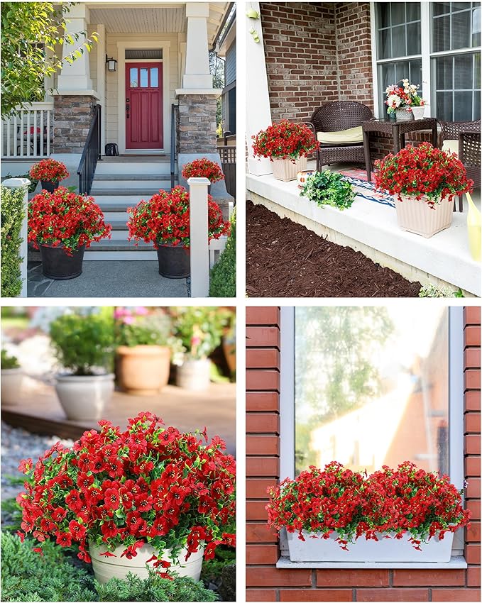 Faux Flowers for Outdoor Planters 16 Bundles UV Resistant Artificial Eucalyptus - Image 6
