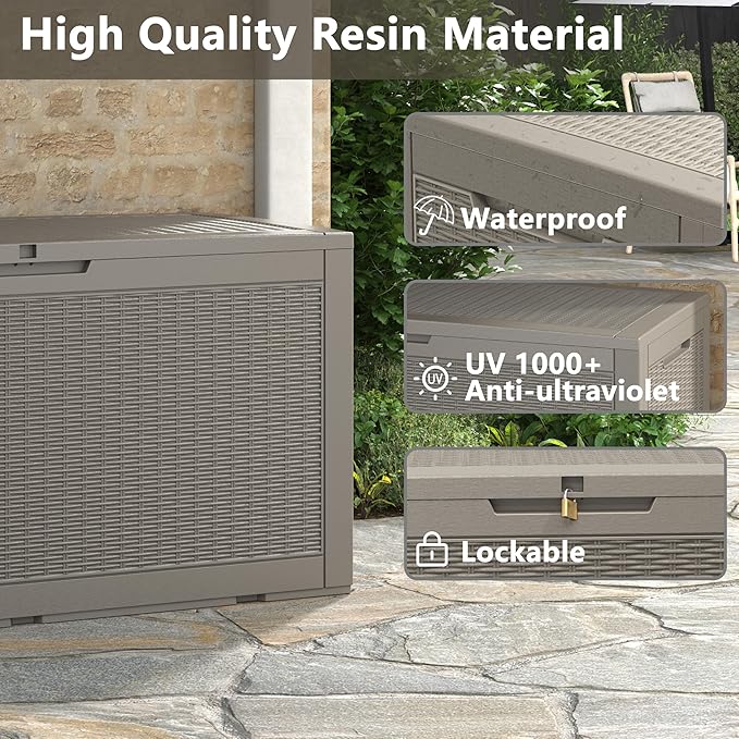 Outdoor Storage Box, Resin Deck Boxes Indoor and outdoor, Waterproof Storage - Image 7