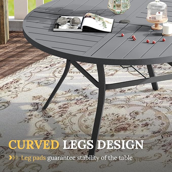 VICLLAX Round Patio Table with Adjustable Umbrella Hole - Image 7