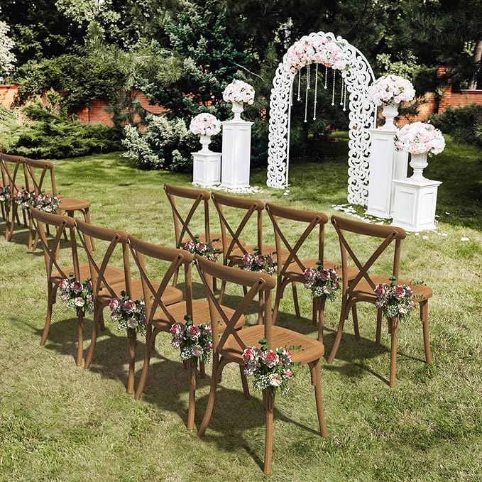 VINGLI Plastic Outdoor Dining Chairs Set of 2, Stackable Patio Dining Chairs - Image 8