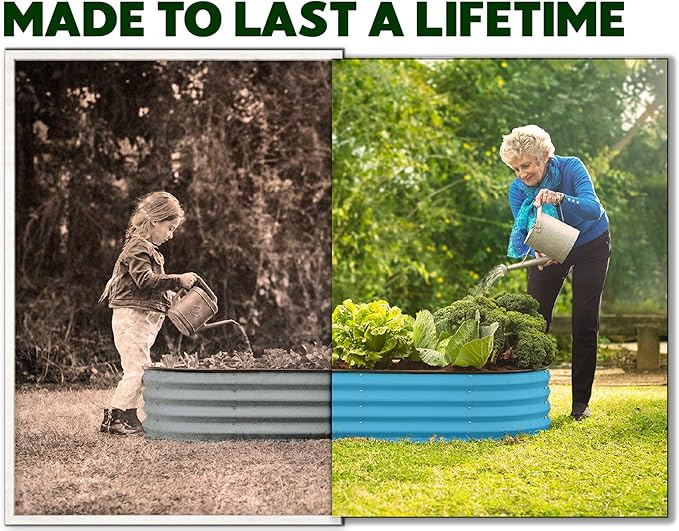 Plant & Plot Galvanized Raised Garden Beds Outdoor // 4×2×1 ft Planter Raised - Image 2