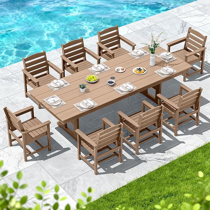 SERWALL 9 Piece Outdoor Dining Set - Image 7