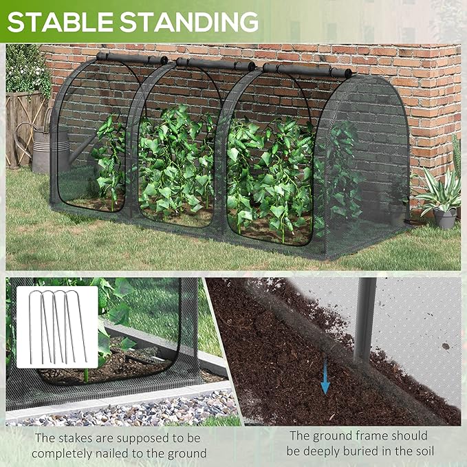 Outsunny 9' x 4' Crop Cage, Plant Protection Tent - Image 7