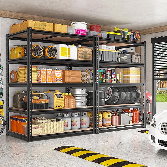 REIBII 2400LBS Storage Shelves 5 Tier Garage Shelving Heavy Duty, Adjustable - Image 2