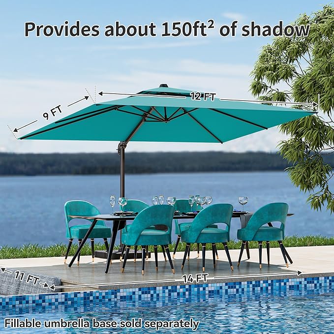 9x12FT Cantilever Patio Umbrella - Image 6