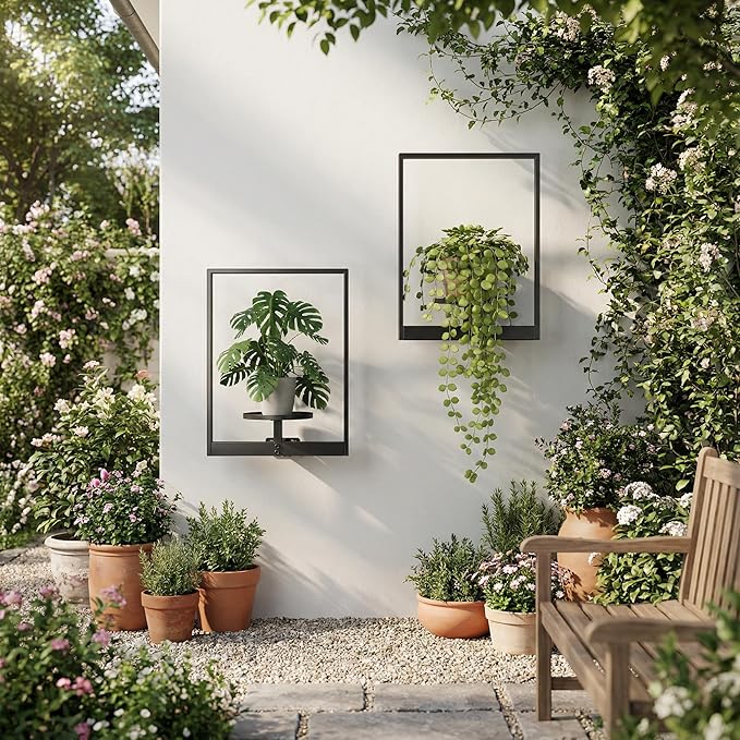 2 Pack Plant Stand Indoor Outdoor Hanging Planters - Image 7