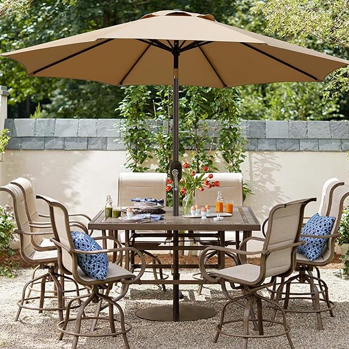 Blissun 9' Outdoor Patio Umbrella, Outdoor Table Umbrella, Yard Umbrella - Image 5