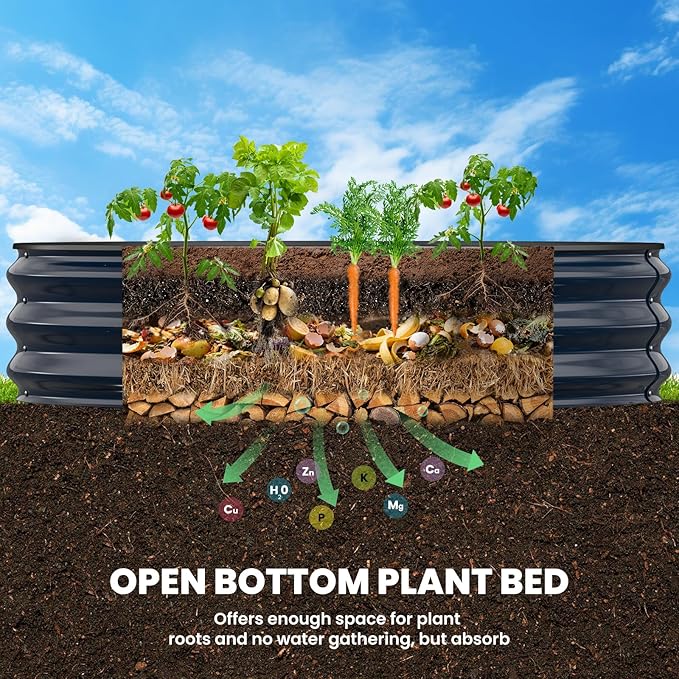 Galvanized Raised Garden Bed 4×4×1 FT, Round Metal Raised Garden Bed Outdoor - Image 4