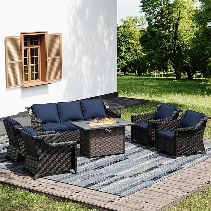 Joyside Wicker Patio Furniture Sets, 6 Pieces Upgraded Large Size Outdoor by Joyside