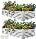 YITAHOME 8x4x2ft 2pcs Large Raised Garden Bed Kit, Galvanized Metal Planter Box by YITAHOME