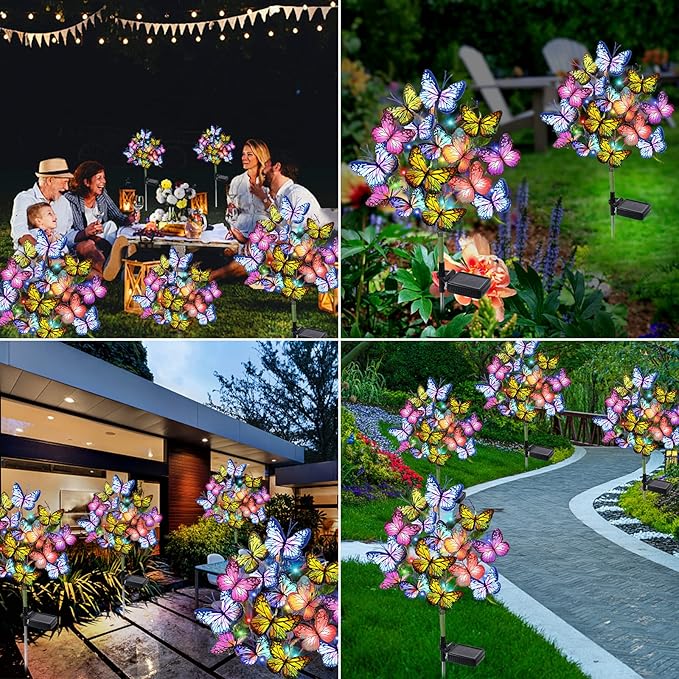 Solar Garden Lights Solar Lights Outdoor Waterproof Decorative 4 Pack - Image 5