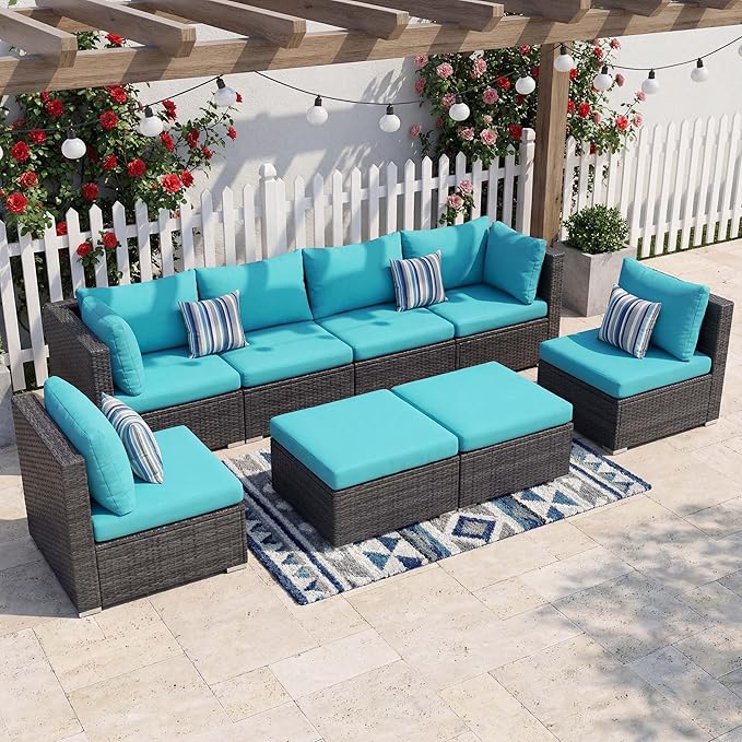 NICESOUL 8 People Outdoor Seating Furniture, 29.3'' High Back Comfortable - Image 3