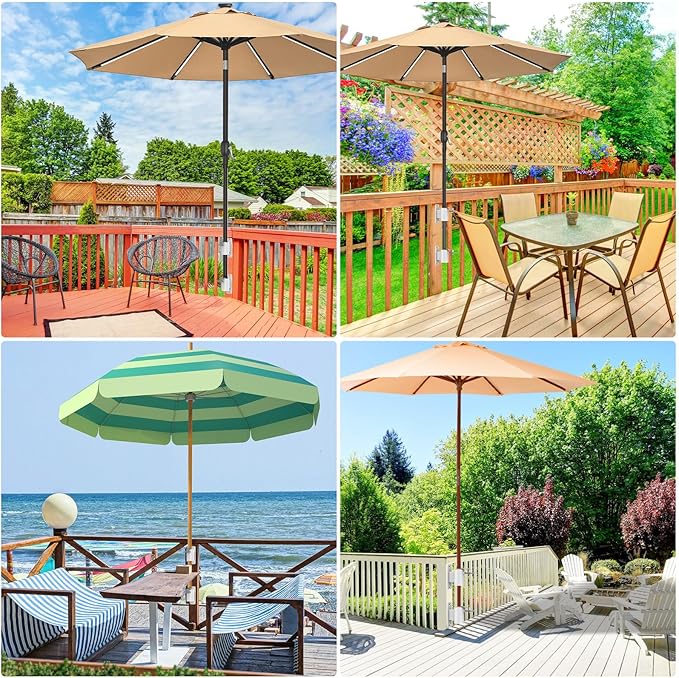 Heavy Duty Deck Railing Umbrella Holder, Patio Umbrella Stand - Image 7