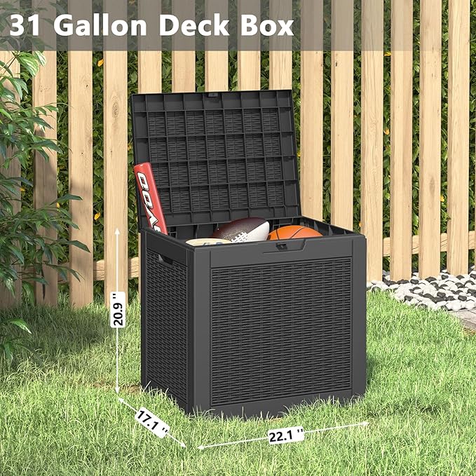 Outdoor Storage Box, Resin Deck Boxes Indoor and outdoor, Waterproof Storage - Image 2
