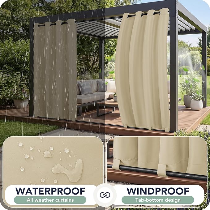 Gazebo Curtains Outdoor Waterproof 6 Panels - Image 2
