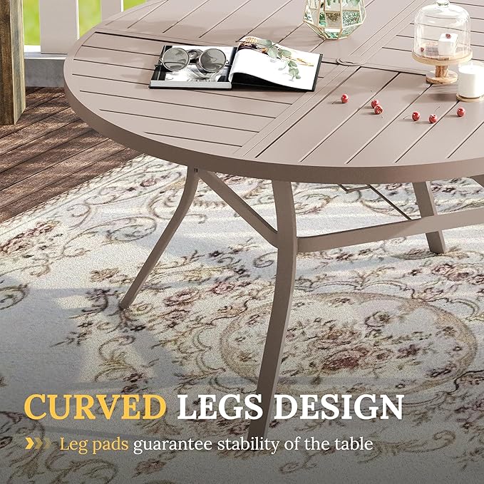 VICLLAX Round Patio Table with Adjustable Umbrella Hole - Image 7