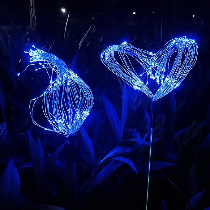 JJGoo Solar Firework Lights, 2 Pack 120 LEDs 2 Lighting Modes Solar Garden - Image 4