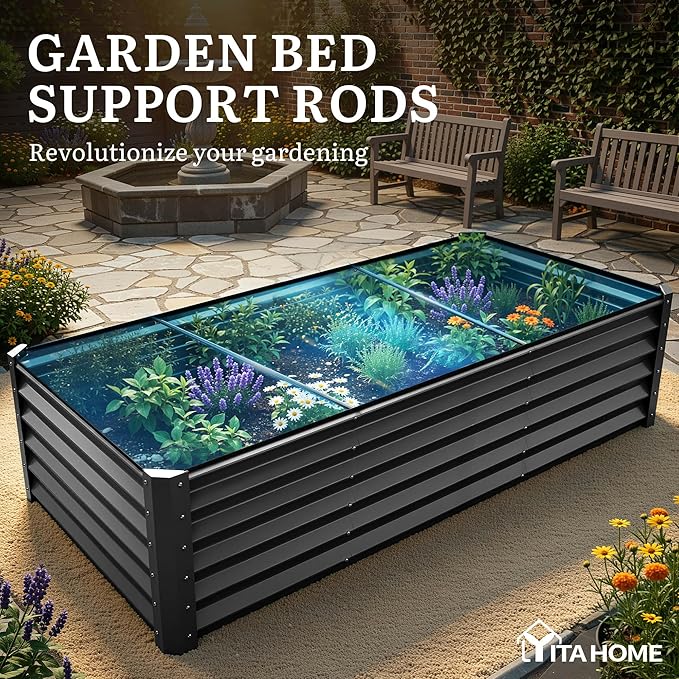 YITAHOME 8x4x1.5ft Large Raised Garden Bed Kit, Galvanized Metal Planter Box - Image 7