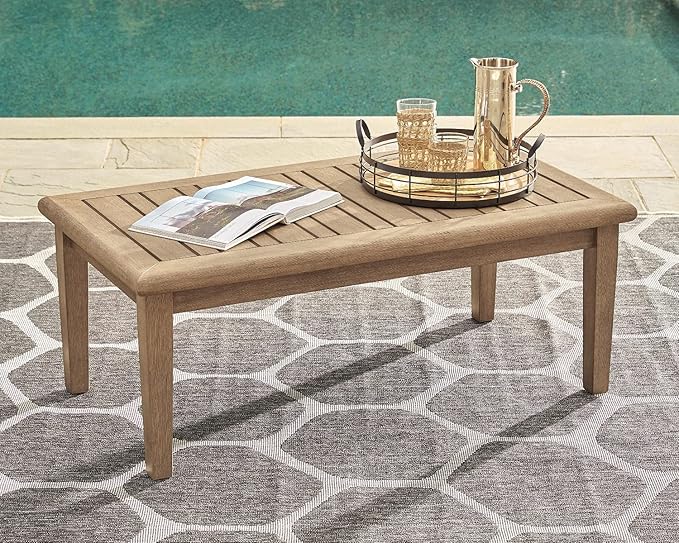 Signature Design by Ashley Gerianne Contemporary Outdoor Rectangular Cocktail - Image 2