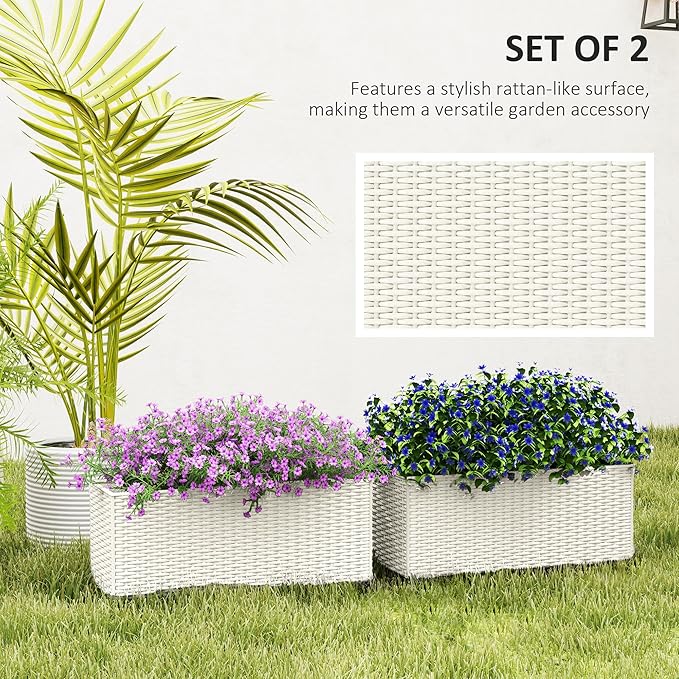 Outsunny Railing Planter Box, Hanging Flower Pots - Image 4