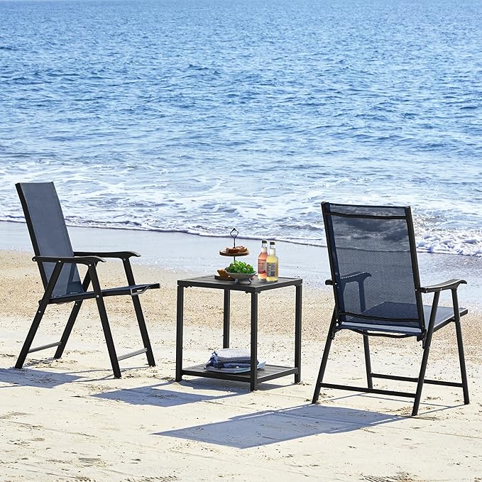 Yaheetech Patio Dining Chairs Set of 2, Portable Dining Chairs - Image 9