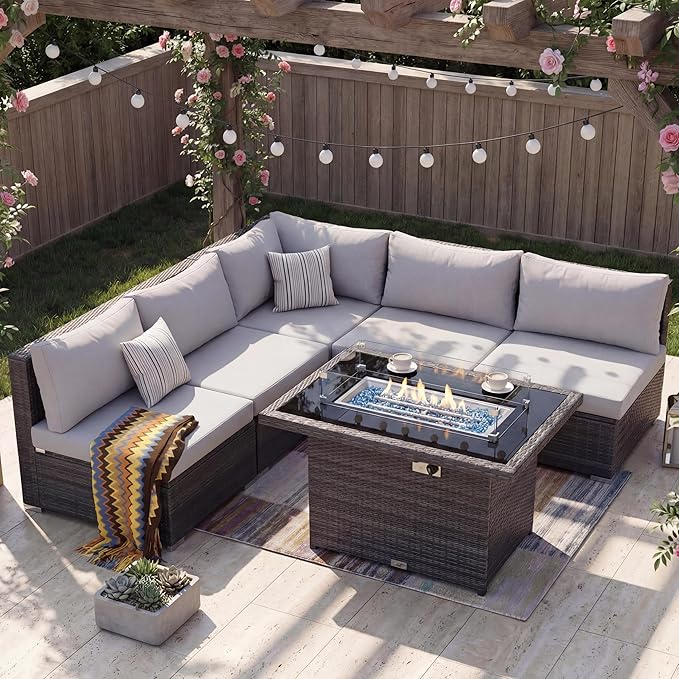 Nicesoul 6 Piece L Shaped Outdoor Patio Set - Image 2