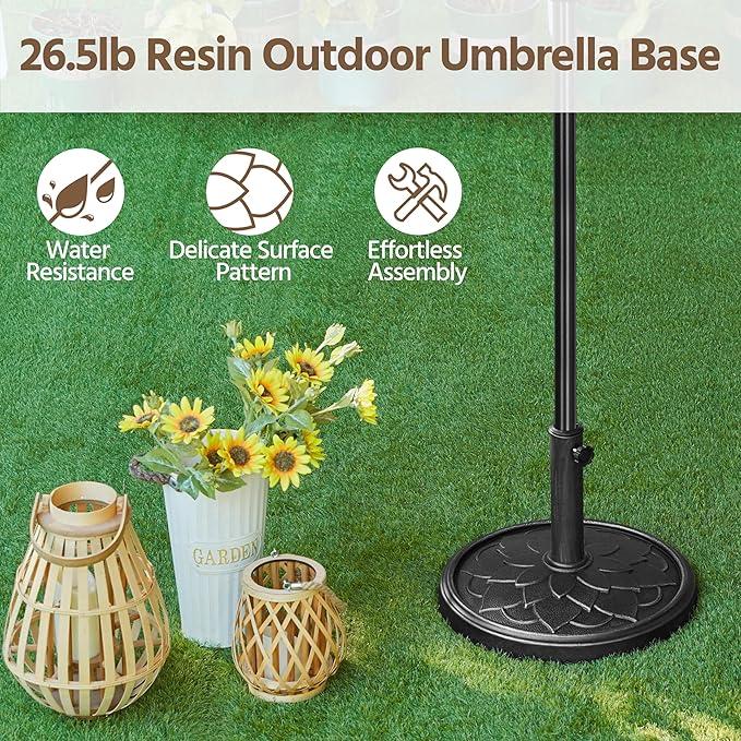 Yaheetech 18'' Umbrella Base 26.5lbs Heavy Duty Patio Umbrella Stand, Round - Image 8