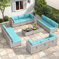 12-Seat Modular Patio Furniture Set – Outdoor Wicker Sectional Sofa by MASIONBACKYARDS