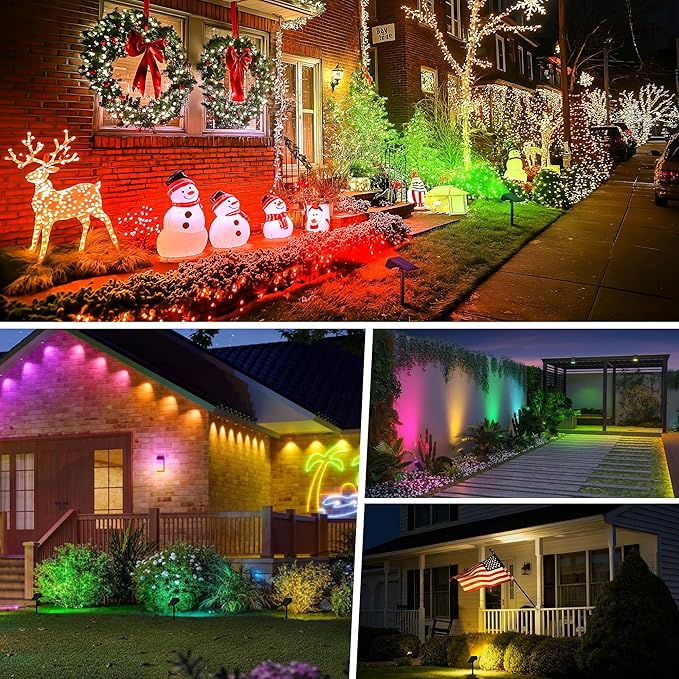 Solar Spot Lights Outdoor Color Changing, Christmas Landscape Spotlights - Image 8