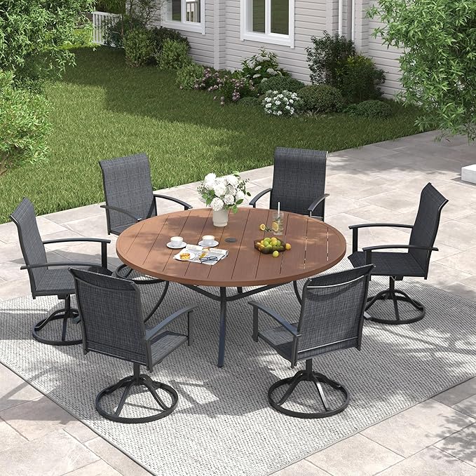 VICLLAX 63" Outdoor Round Patio Table - Image 2